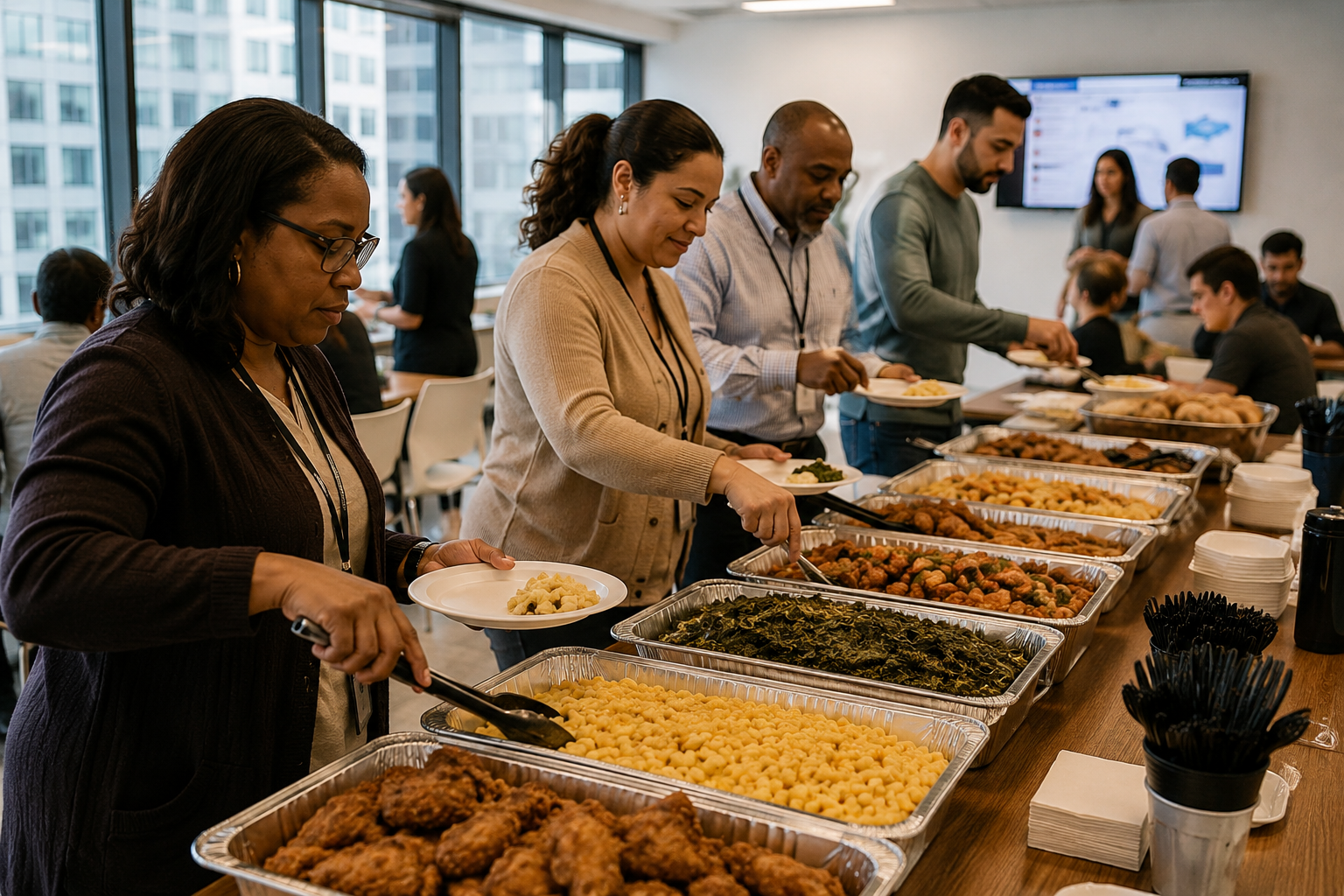 Office catering buffet